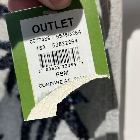 Palm Harbour Women's Gray Sequined V-Neck Short Sleeve T-Shirt Petite Small NWT - Picture 7 of 12